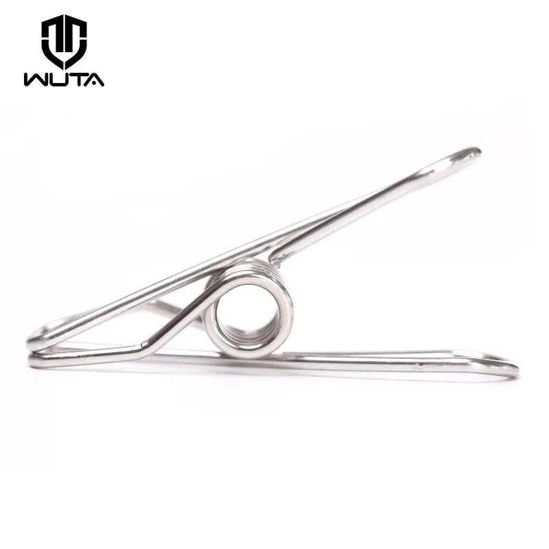 WUTA 20 pcs Hot Stainless Steel Metal Spring Clips for Leather craft Tools Silver Ticket Clip Clothes Hanging Pegs Clips Clamps