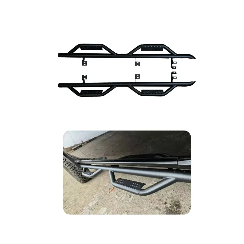 

4X4 Off-road New Design Off-road Black Steel Side Step Nerf Bars Running Board For Jeep Wrangler JK JL JT 07-23