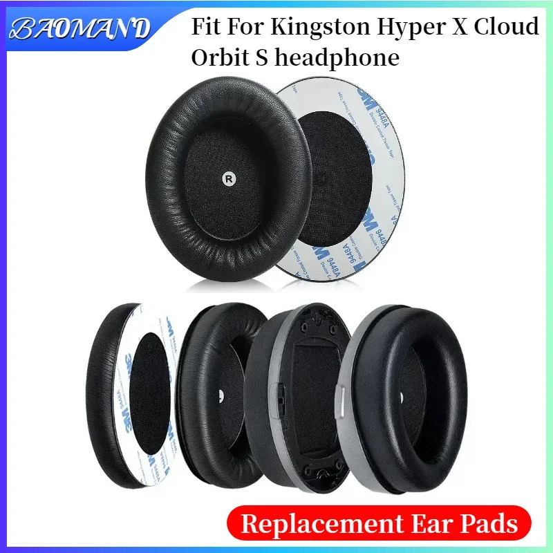 

Soft Foam Protein Leather Earpads Ear Pads Compatible For Kingston Hyper X Cloud Orbit S Headset Earmuff Earphone Sleeve BAOMAND