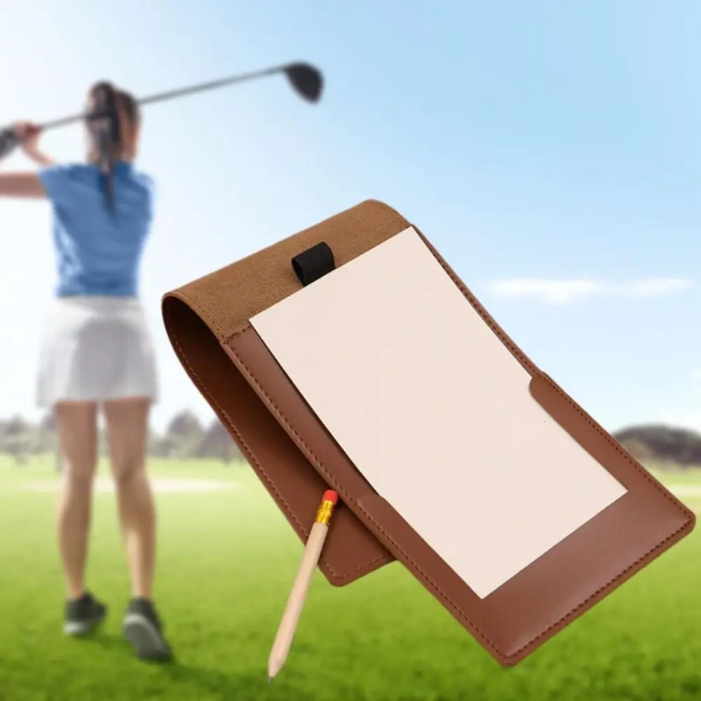 

PU Leather Golf Score Book Black Brown Yardage Book Golf Scorecard Holder 3 Colors Lightweight Score Notebook Golf