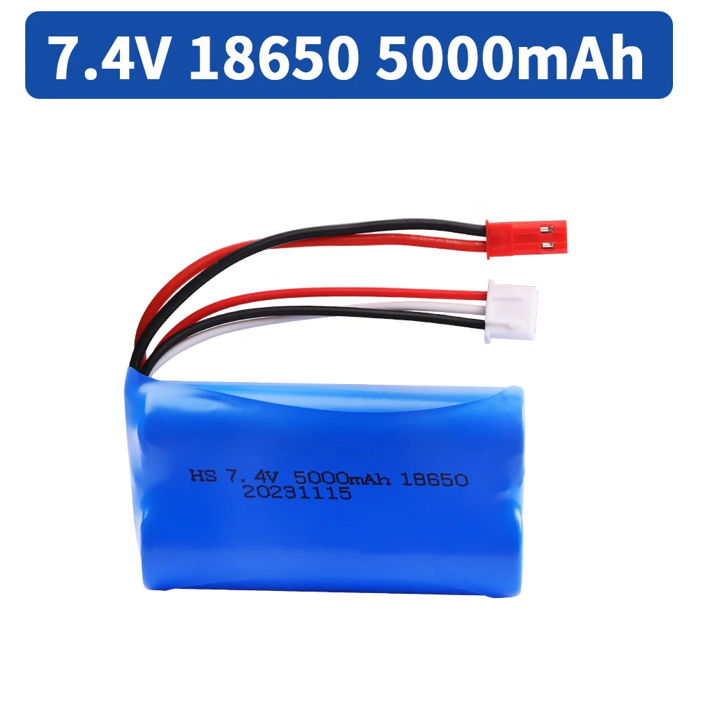 7.4V 5000mAh 18650 2S lipo battery JST PLUG For Remote Control helicopter Car Boats Toys parts upgrade 7.4V Li-po battery