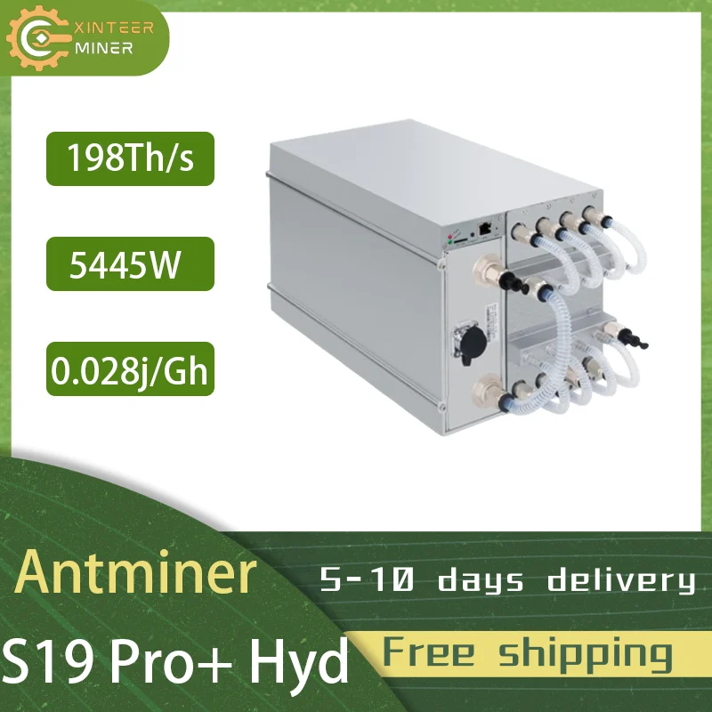 New Bitmain Antminer S19 pro+ Hyd 198T 191T 184T 177T  Bitcoin Miner BTC/BCH/BSV  SHA256  Hydro-cooling Miner Free Shipping