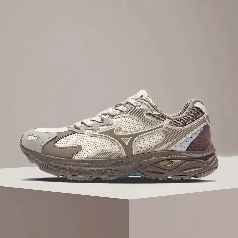 Mizuno Racer SCNY Unisex Rain Brown Low-Top Runners  Sporty Mesh, Non-Slip Grip, Breathable & Durable D1GH253518