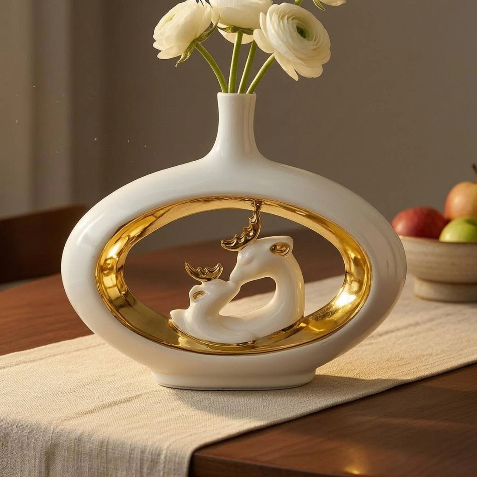 

Deer Vase Decorative Gold Accent Vase Home Decor for Floral Display