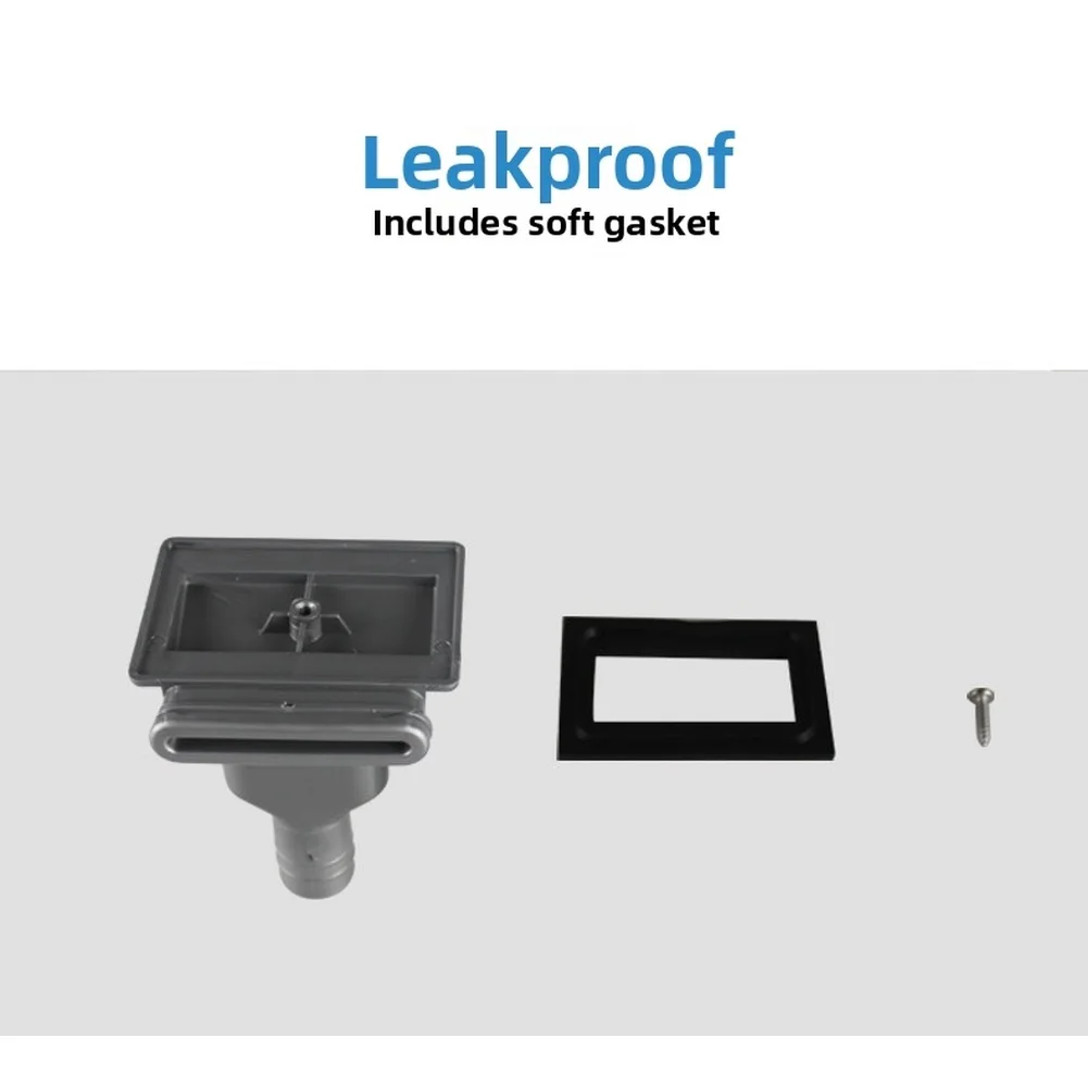Overflow Head for Kitchen Sink Square Style Fits 21mm Overflow Pipe 250mm Pipe Length PP Material Construction