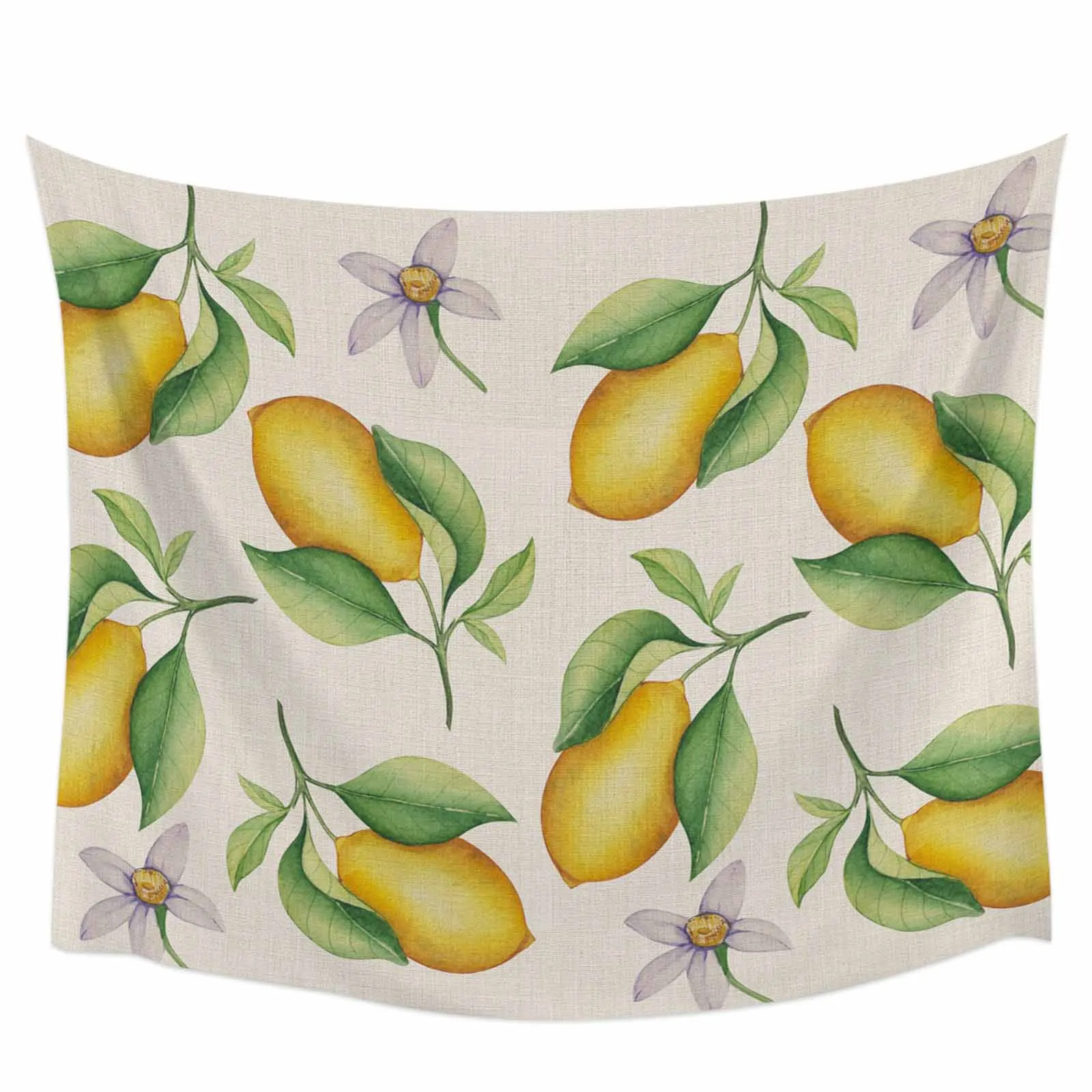 Lemon Watercolor Country Style Tapestry Wall Hanging Custom Boho Decoration Wall Tapestry Home Decor Hanging Cloth