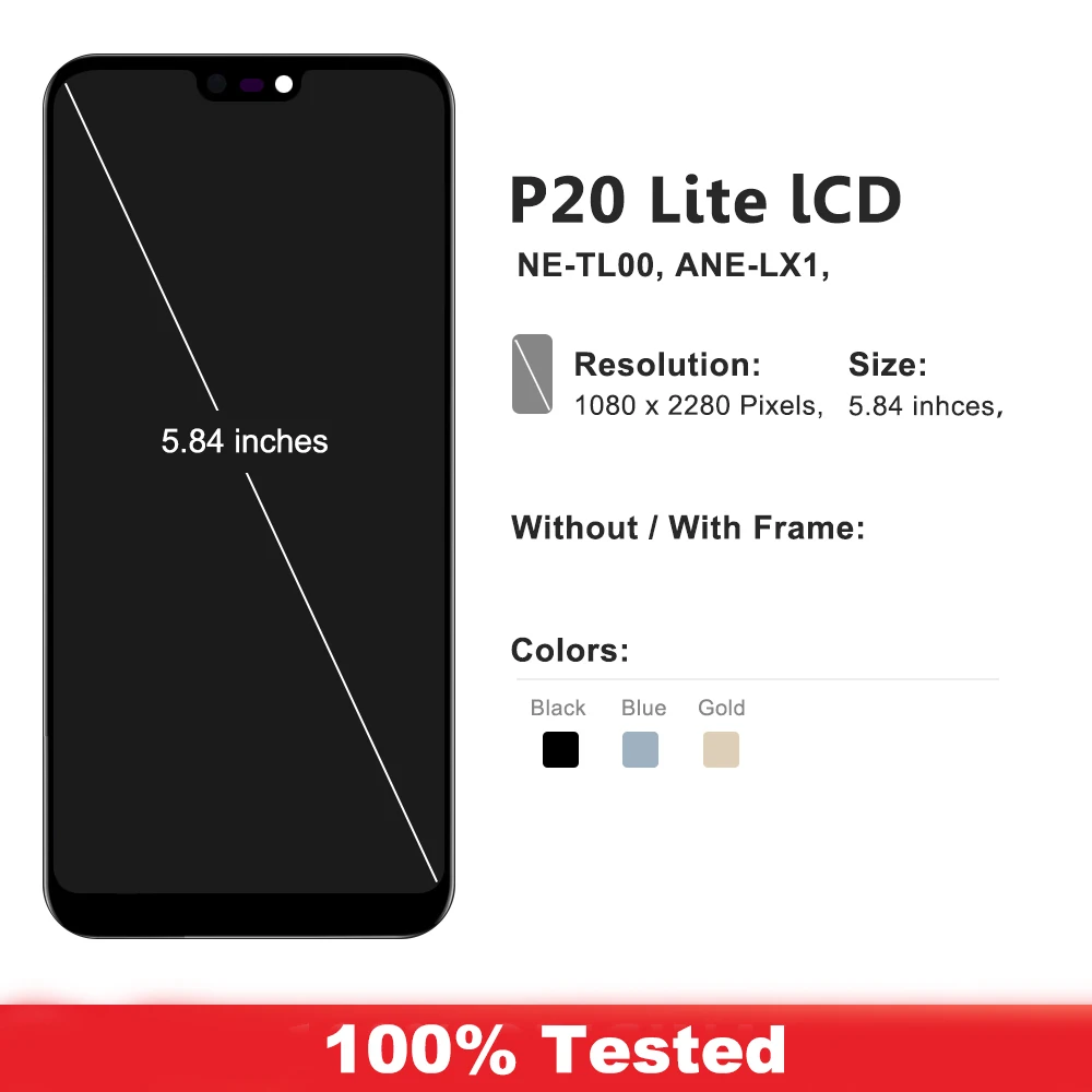 P20 Lite Display For HUAWEI P20 Lite ANE-LX1 LX2 LX LCD Display
