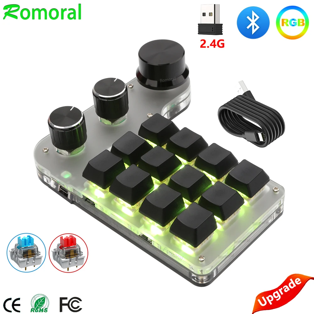 Programmable Keyboard Custom Knob Keyboard 6/9/12/15 KeyS Copy Paste DIY Keyboard Gaming Hotswappable Mechanical Keyboard