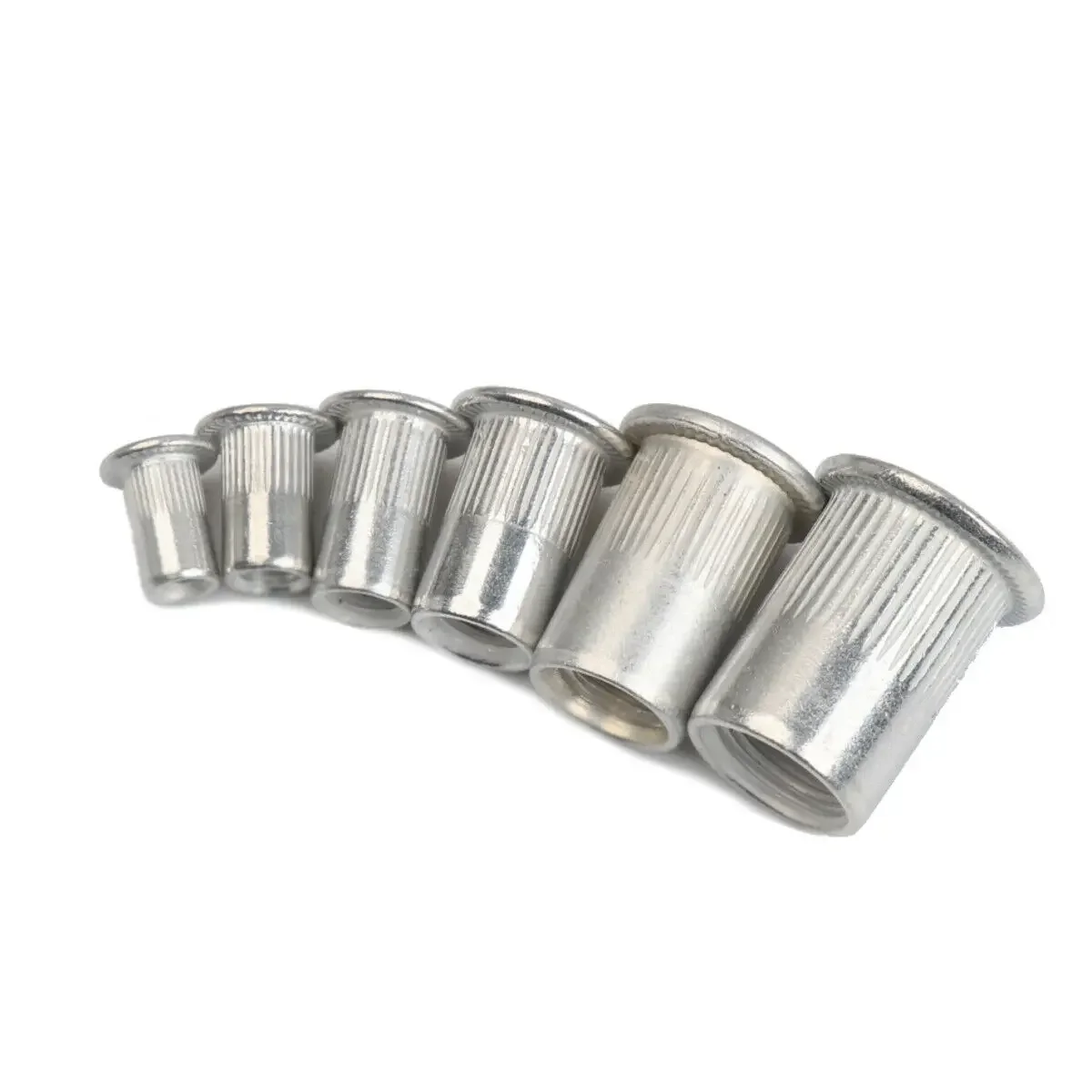 100/150/300pcs Box M3 M4 M5 M6 M8 M10 Flat Head Rivet Nuts Rivnut Set Assortment Kit 304 Stainless Steel Carbon Steel Aluminum