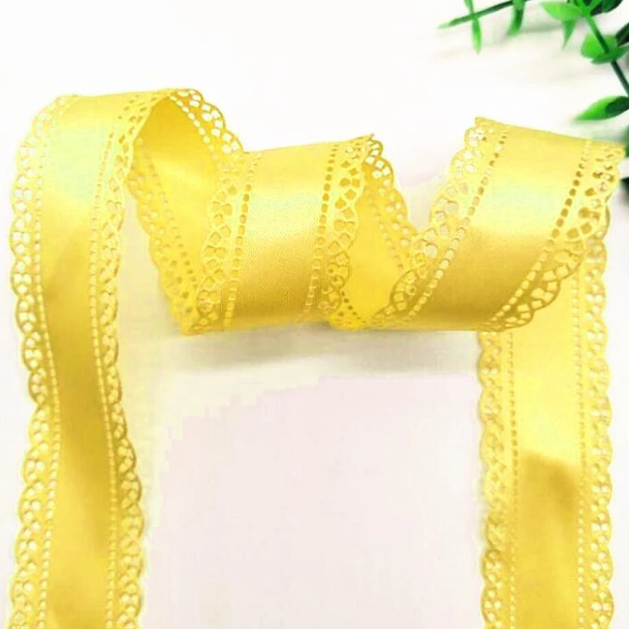 30MM 10 Yards Hollow Lace Edge Ribbon Single Color DIY For Hair Bows Crafts Handmade Accessories Satin Belt Clothing