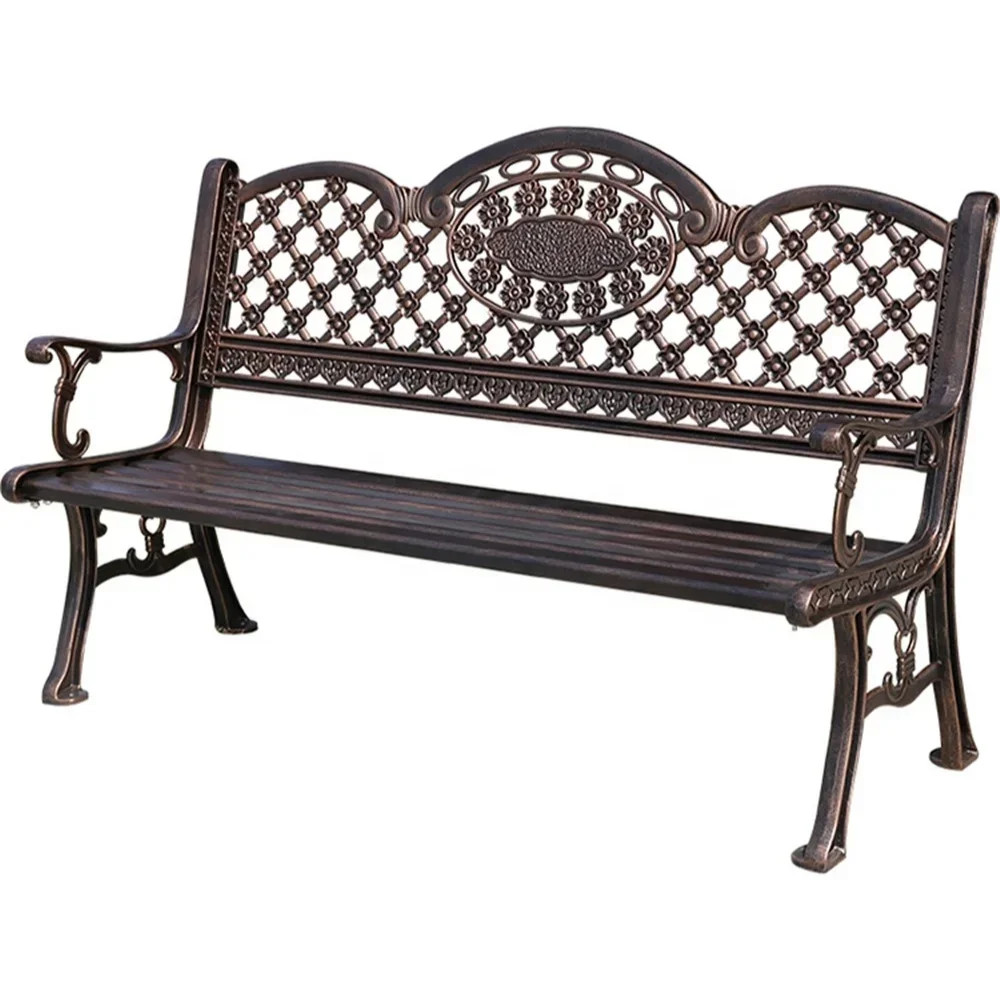 

Wholesale outdoor cast aluminum chair long bench leisure garden park metal aluminum outdoor bench