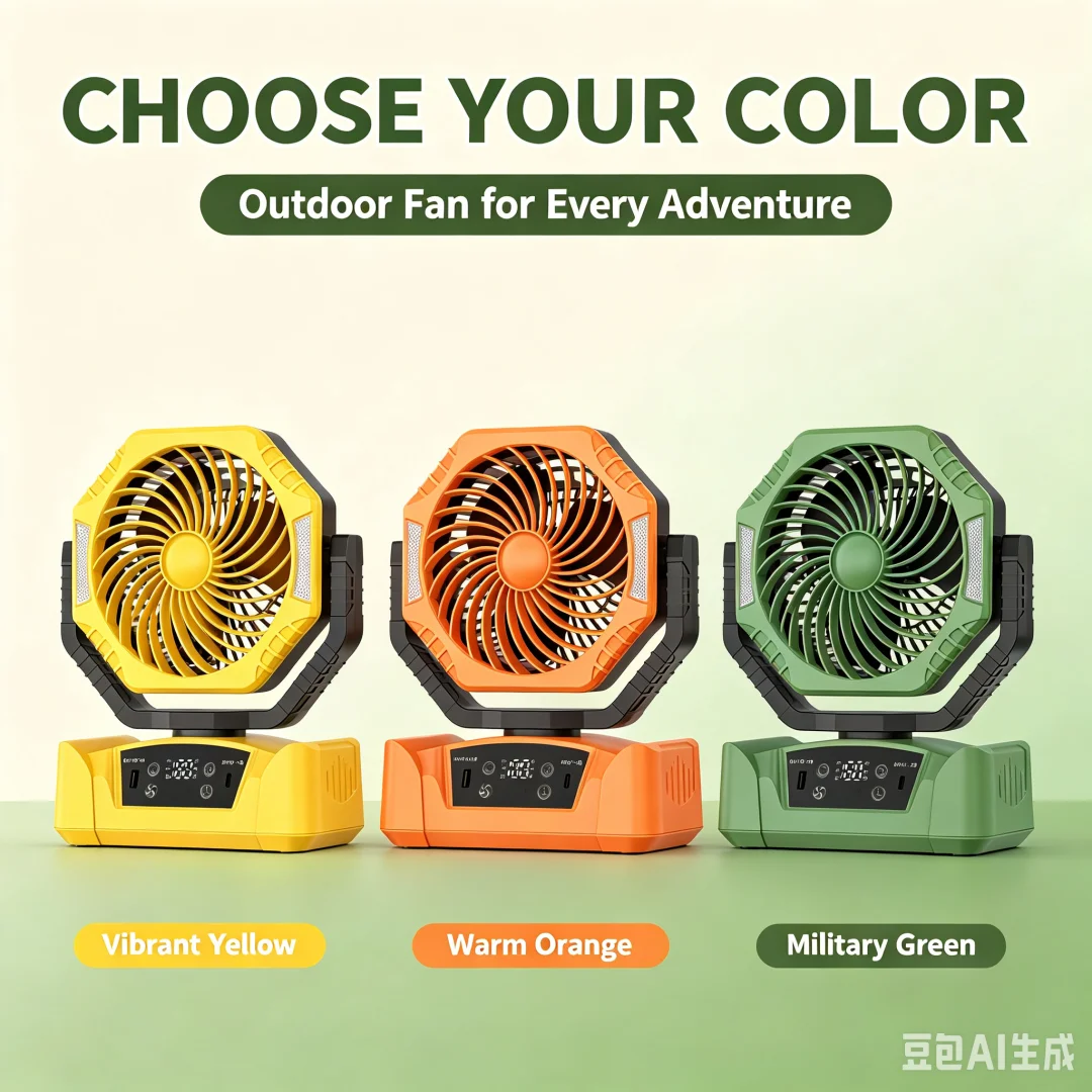 Camping Ceiling Fan 20000Mah Rechargeable Camping Circulator with Light and Remote Control Cool Air Circulation Camping Fan view 6
