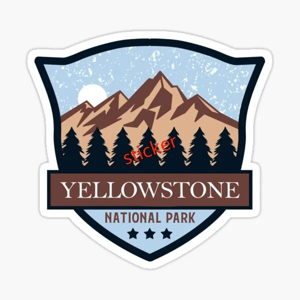 

Classic Design Yellowstone National Park Stickers For Camper Windows Windshield Luggage Kayak Suv Motorcycle Car