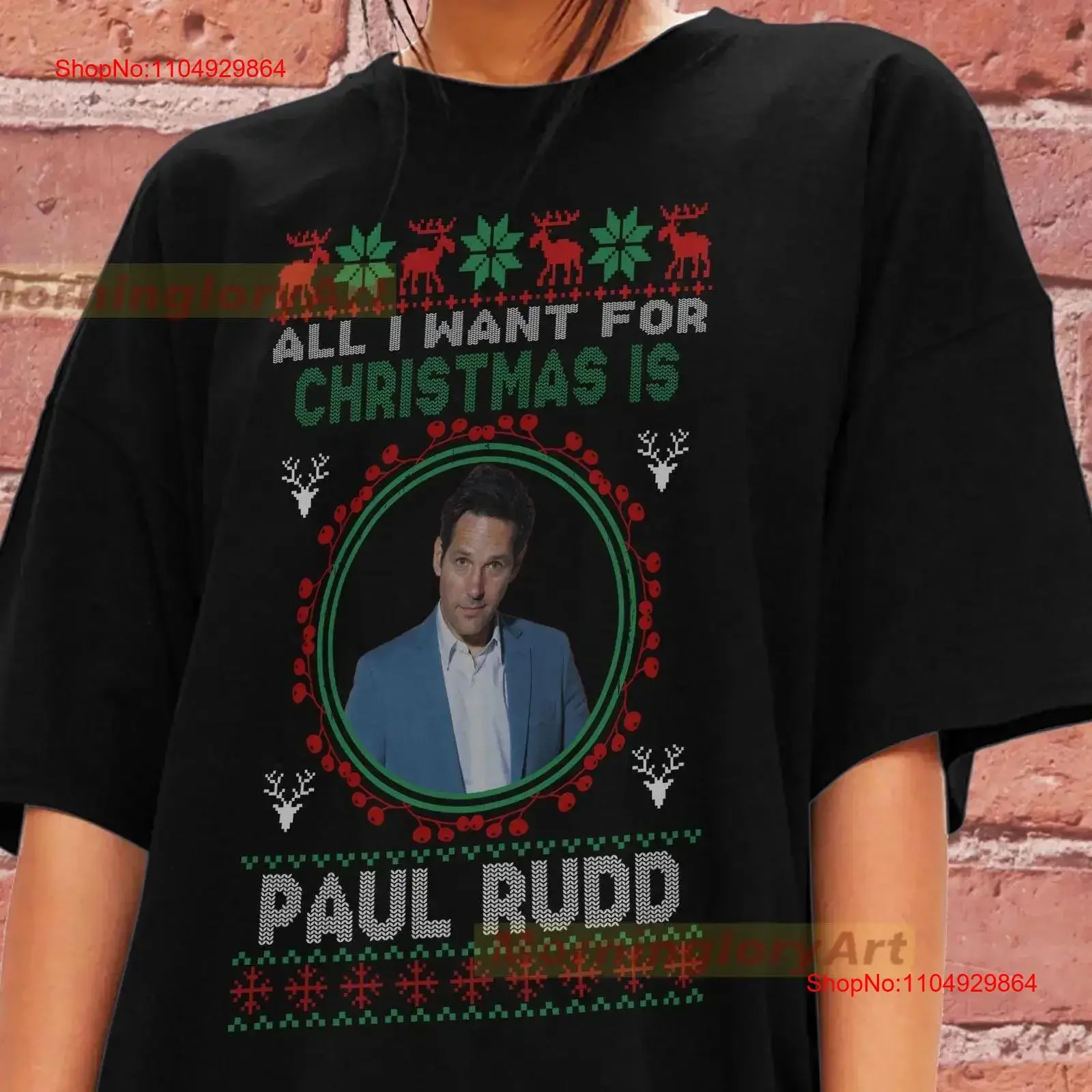 

Paul Rudd T Shirt All I want For Christmas is SweaT Sweater Cotton Clothing vintage Washed streetwear Versatile Casual Slightly