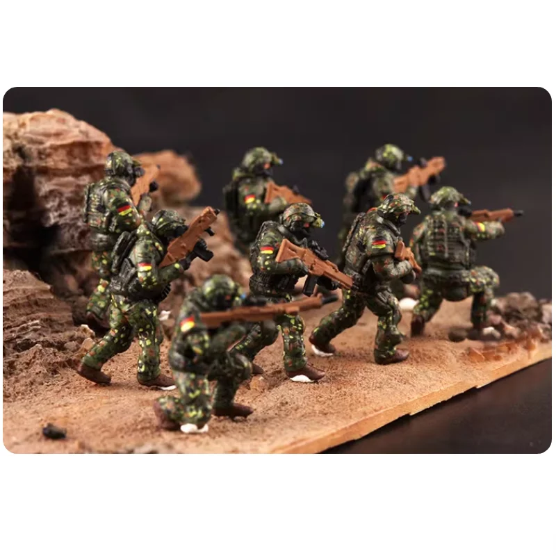 1:72 Scale Resin Material Modern German Special Forces-8 Suitable Tank Helicopter Scenes Collectible Decorative Gifts Display
