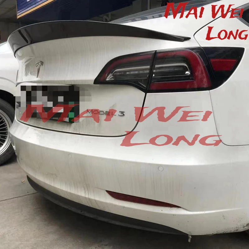 ART Style for Tesla model 3 Car carbon fiber trunk wing spoiler model3 2017-2022 Real Carbon Fiber Trunk Spoiler Wing Accessorie