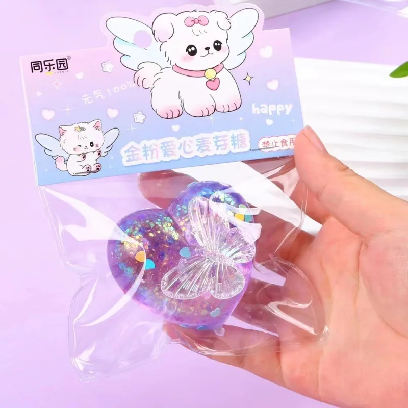 Tpr-子供の感覚玩具,ゆっくりとしたバウンス,金色のほこり,蝶,心臓,ストレス解消,柔らかい色の変化,減圧