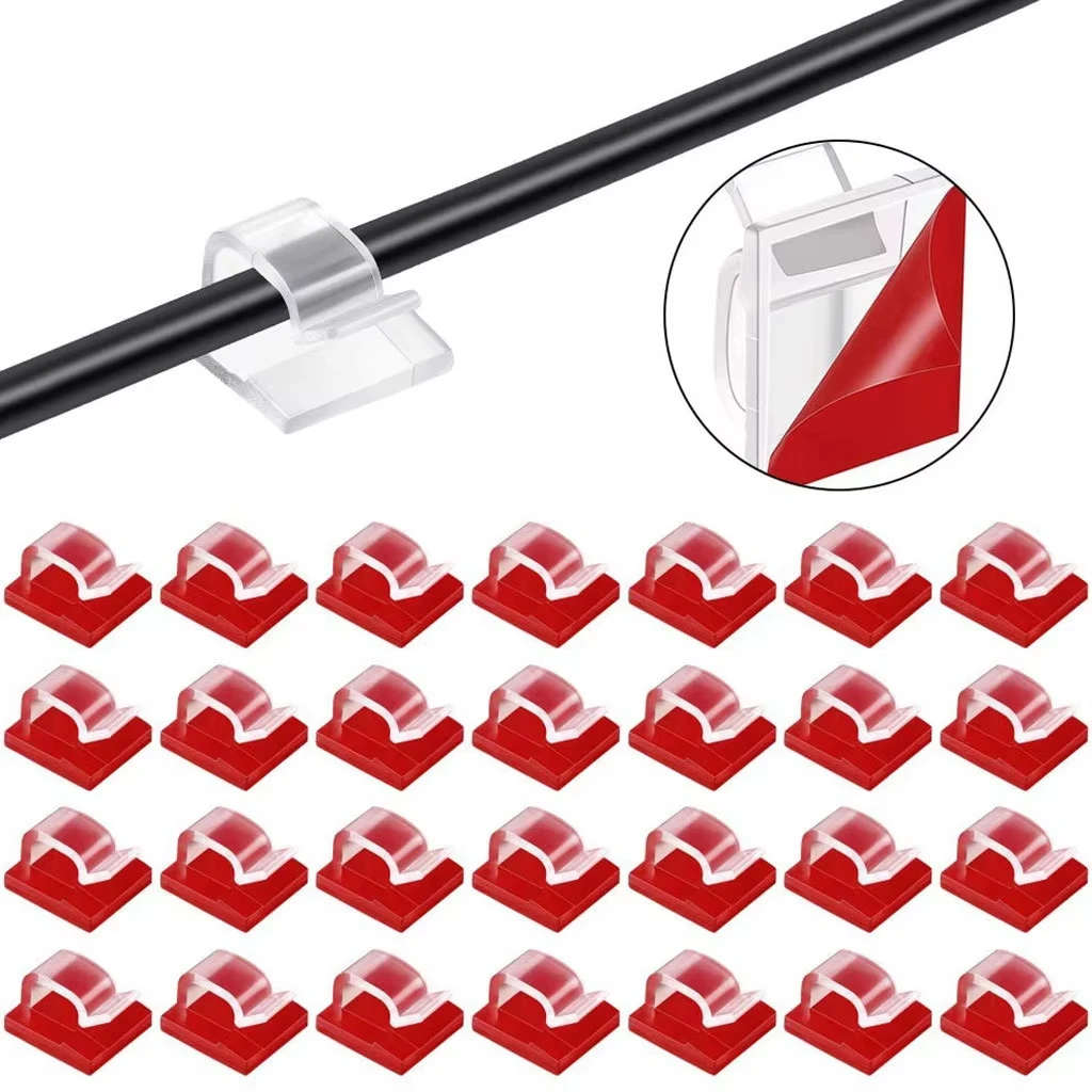 Selbstklebende Kabelorganizer-Clips Kabelwickler Kabelschutz USB-Kabelmanagement Schreibtischklemme für Haus Büro Kopfhörer Maus Organizer für Ladekabel Kabelhalter rückstandsfrei multifunktionaler Schreibtischorganize – Detail 2