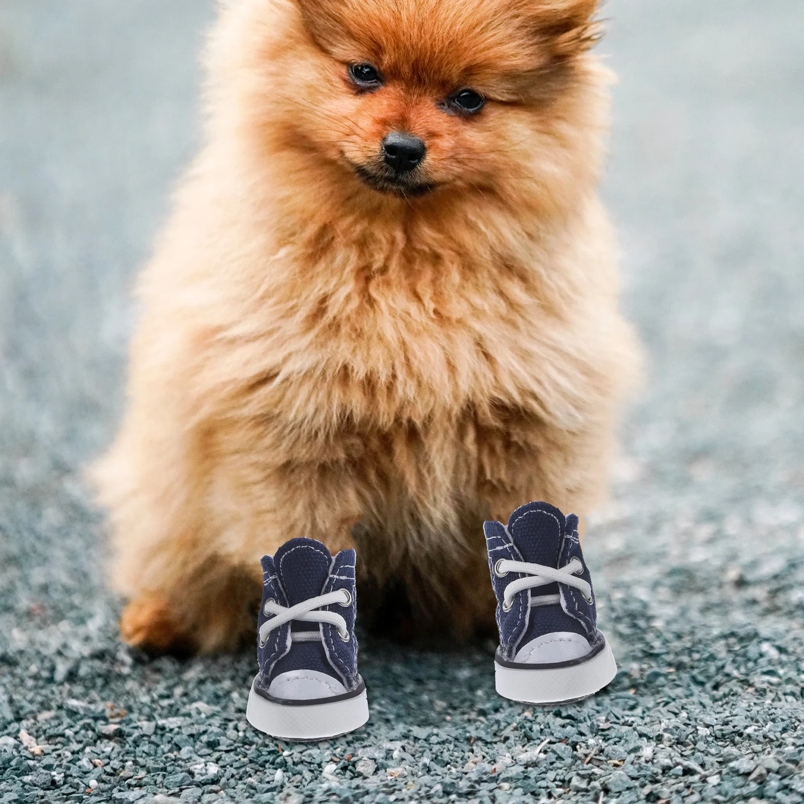 

4pcs Denim Pet Dog Shoes Cotton Non-Slip Lace-Up Casual Sneakers For Puppies Hiking Running Outdoor Walking Boots
