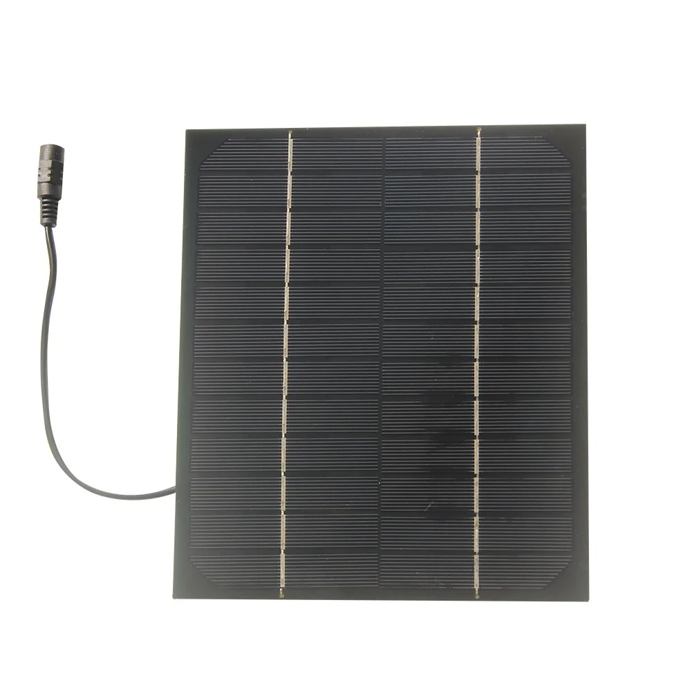 Compact 6W Monocrystalline for Solar Panel with 12V Output and DC5521 for Use with Solar Garden Lights and For battery Packs