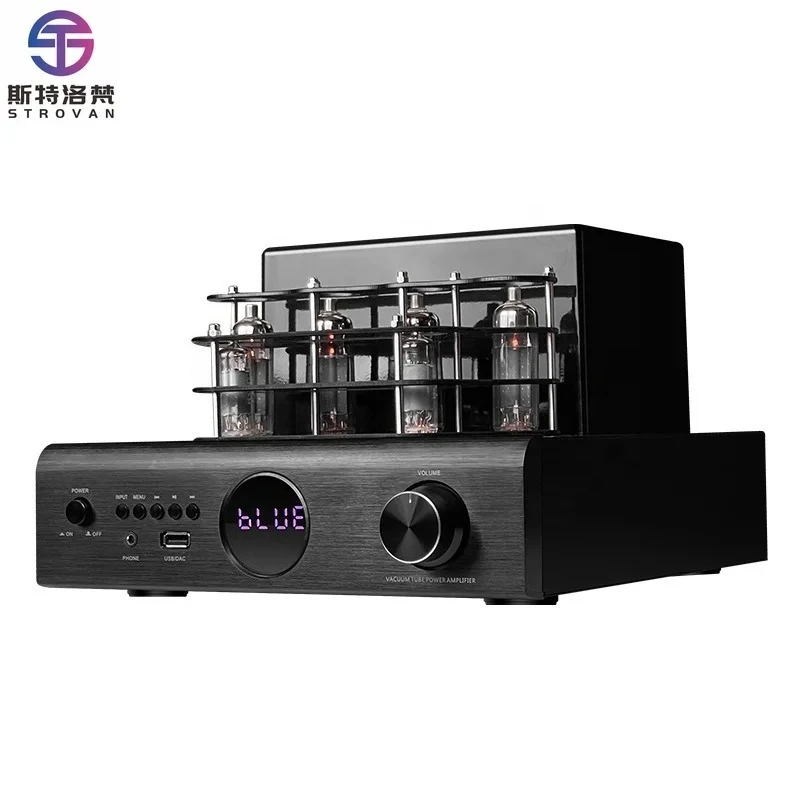 

AV-2080R клапан Hi-Fi стерео ламповый усилитель мощности 200 Вт двухканальный полнофункциональный пульт дистанционного управления домашний усилитель ЦАП