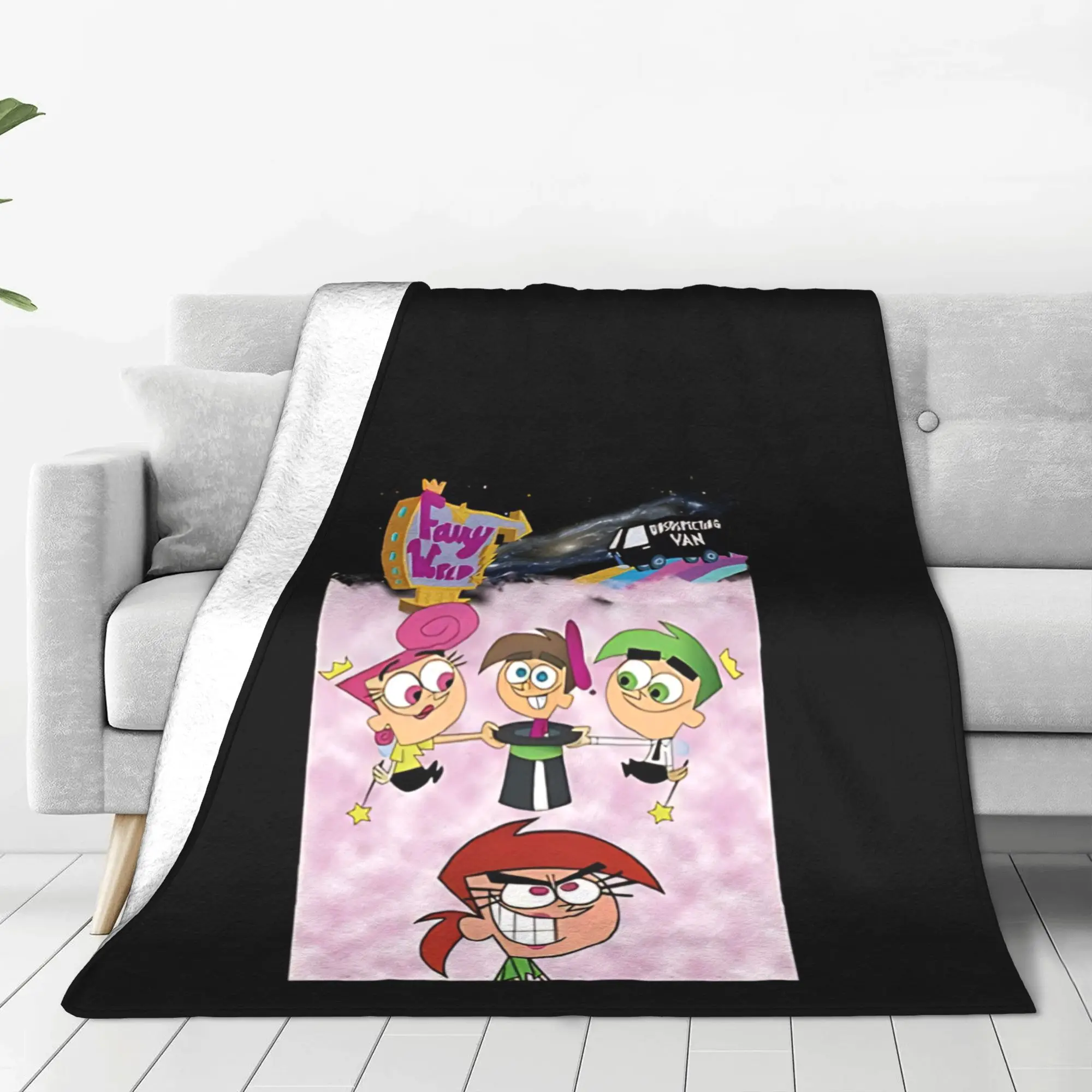 1PC Home Cutecore playful cartoon  Fairly Odd Treasures Blanket Super Cosy Plush Home Living Room Sofa Halloween