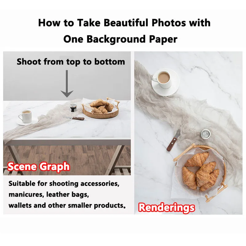 Marble Photography Backdrops 57*87CM 2 Sided Wood Grain Photo Background Wallpaper Studio Waterproof Products Photographic Props