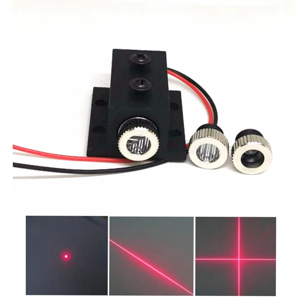 

Focusable 3-5V 650nm 5mW Red Dot/Line/Cross Laser Diode Module 12x30mm W Heatsink