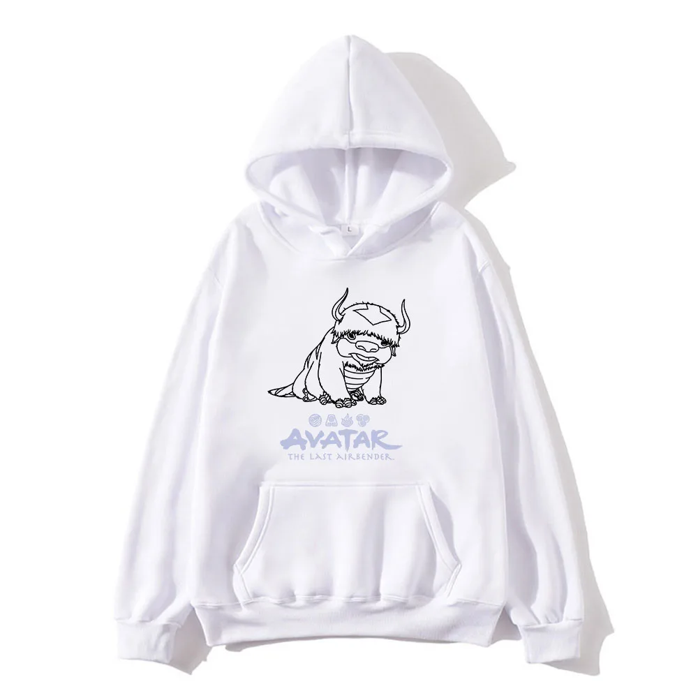 Avatar The Last Airbender  Appa Sweatshirt Casual Cartoon Print with Hooded Clothes Men/women Long-sleeved Fleece Soft Pullovers