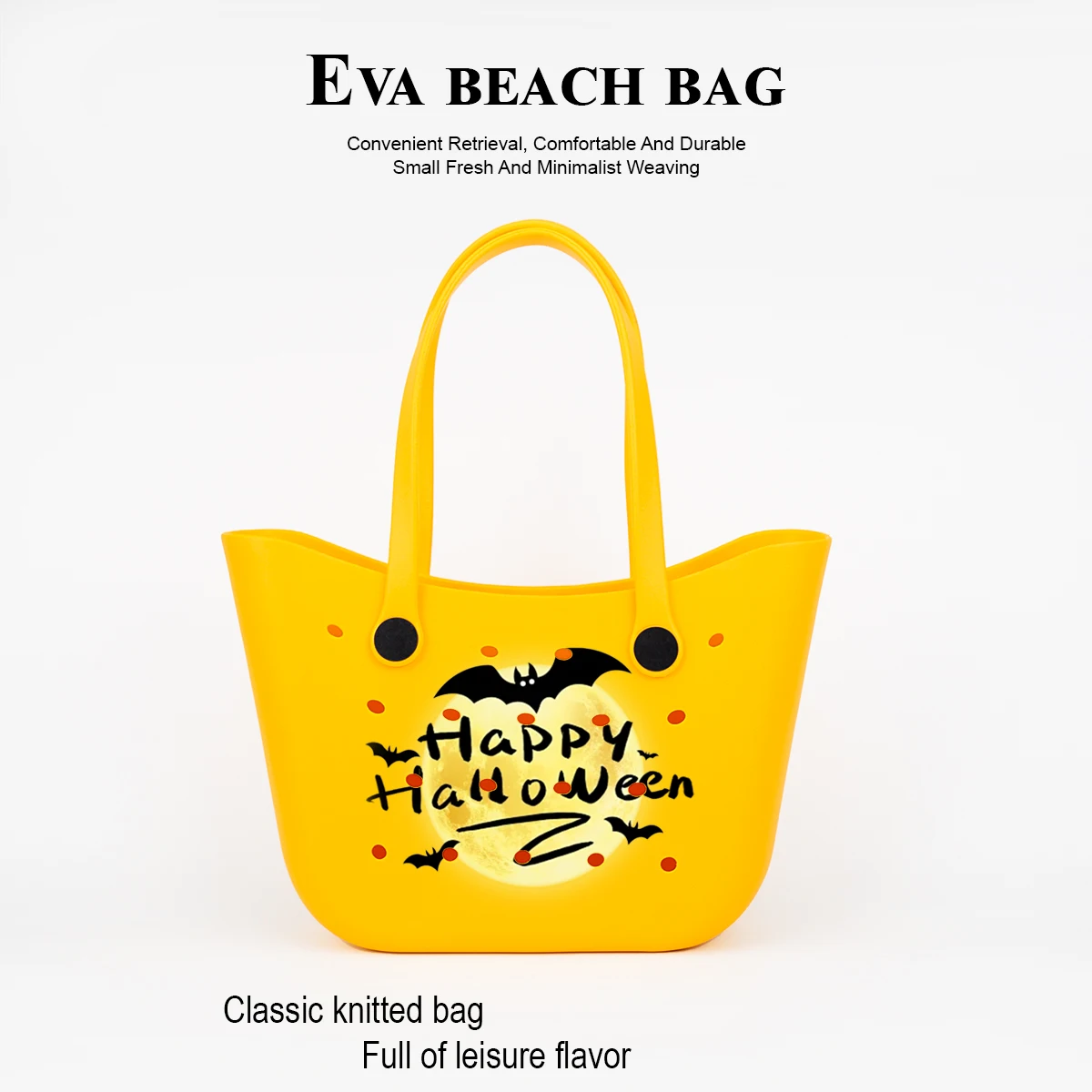 

Большая вместительная сумка Eva подходит для Хэллоуина, тема Хэллоуина «Леттучая мышь в полнолуние», большая вместимость может содержать конфет, сотовые телефоны, ключи и другие предметы, прочный, износостойкий и водонепроницаемый материал, подходит для ж