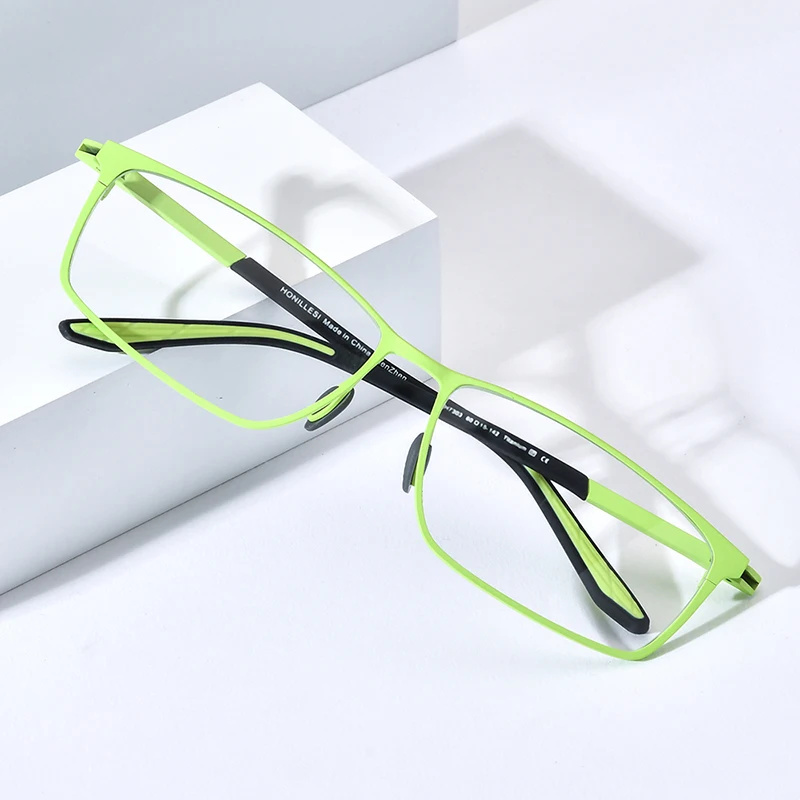 HONILLESI Titanium Eyeglasses Frame Men Sports Ultralight Square Glasses Full-Rim Japanese High-Quality Eyewear 7303
