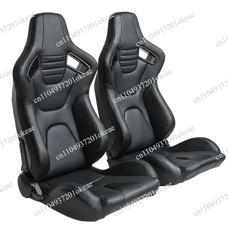Seat Double Rail Black PVC Racing Chair