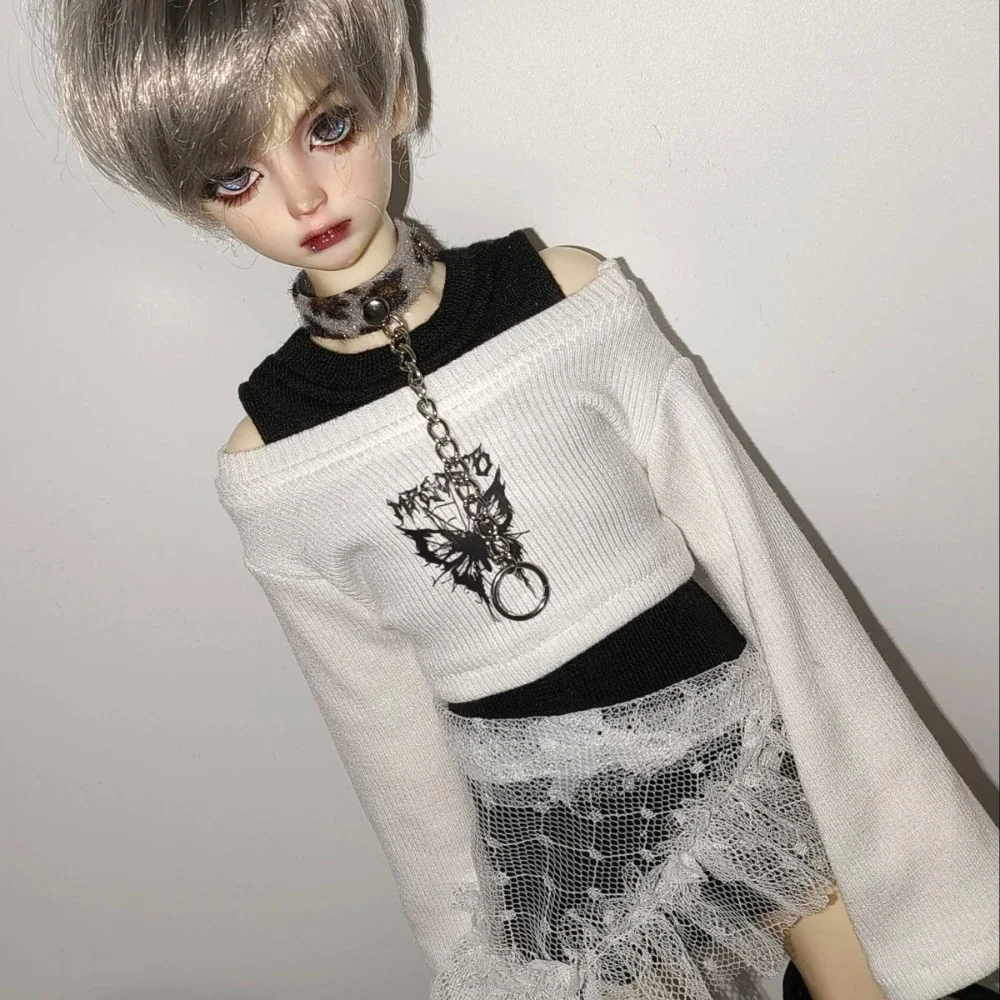 1/4 Ubranka dla lalek Garnitur dla 45 cm lalki Bjd Play House Dress Up Girl Toys Sweet Cool Set Gift Fashion Doll Accessories, No Doll