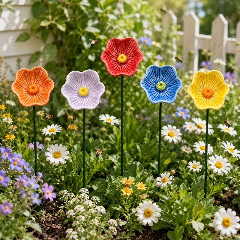 Reflektierende Keramik-Blumenstecker mit erhabenen für Gartenpräsentationen, 3 x – Detail 1