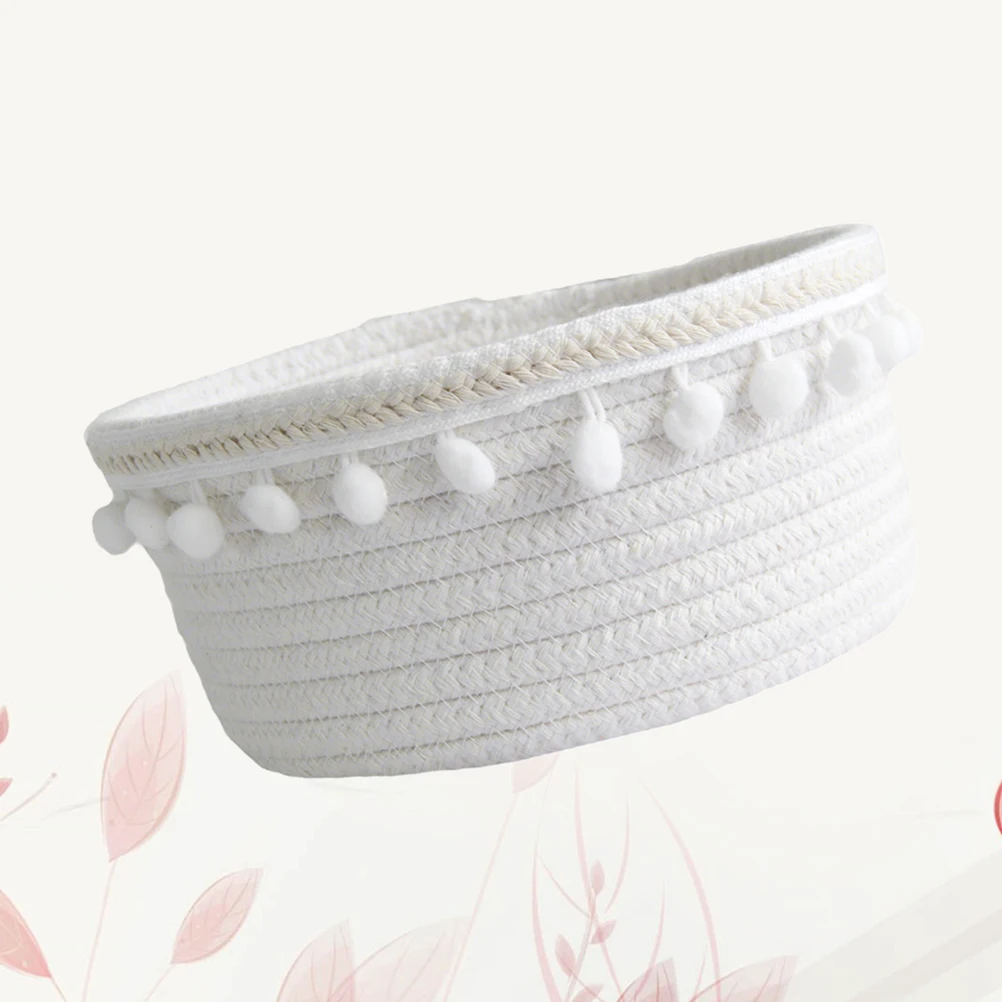 

Cotton Storage Natural Rope Organizer For Home Desktop Sundries Storage Basket Rustic Style Cotton Rope Basket
