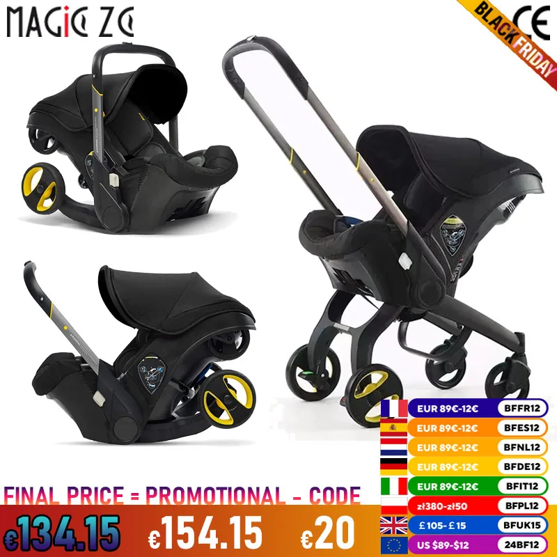 4-IN-1 Baby Stroller Child Safety Car Seats for Infant Lightweight Baby Strollers 3 in 1 for Newborns Travel System 2024 New