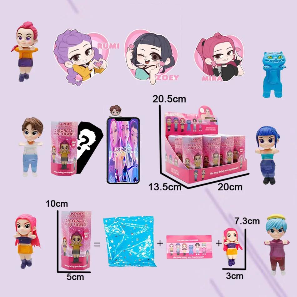 

2025 Kpop охотники на демонов Mystery Box, аниме-фигурка, игрушки, милая коллекционная кукла из ПВХ, модель, украшение для стола, украшение на день рождения, подарки