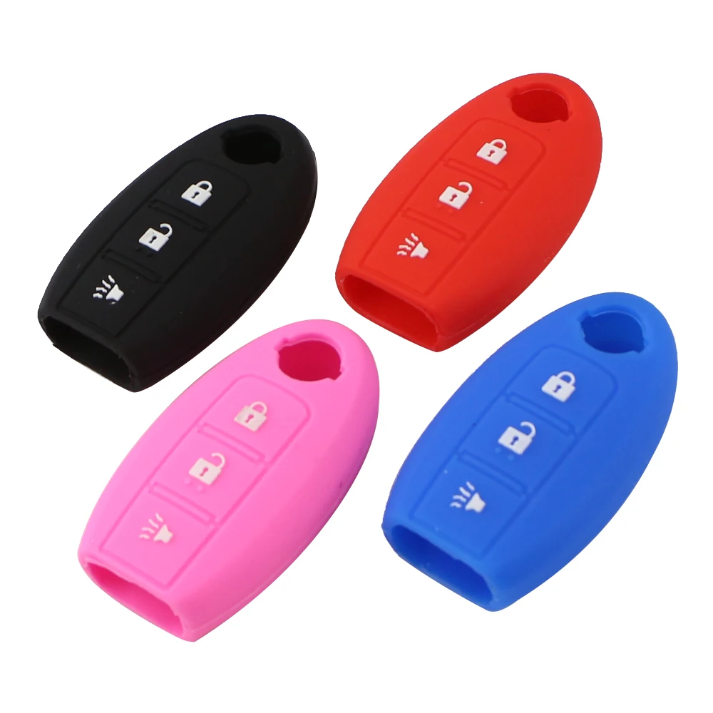 Silica Gel Car Key Case Cover for Nissan Leaf Micra Qashqai J11 J10 X Trail T32 Versa Note Patrol Key Fob Cover Accessories