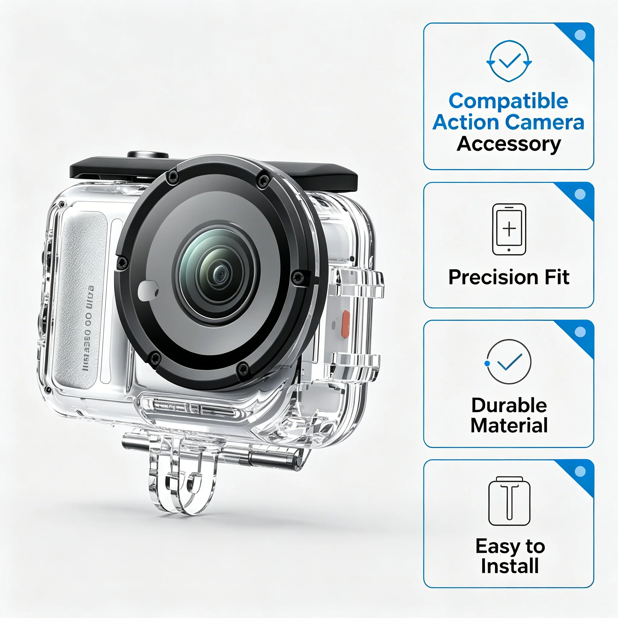 

Diving Snorkeling Underwater Vlog Accessory 60M Waterproof Dive Case Glass Lens Shell For Insta360 GO Ultra