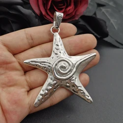 1pcs 70x66mm Antique Silver Color Starfish Charms Pendant For Jewelry Making DIY Necklace Making Accessories Handmade