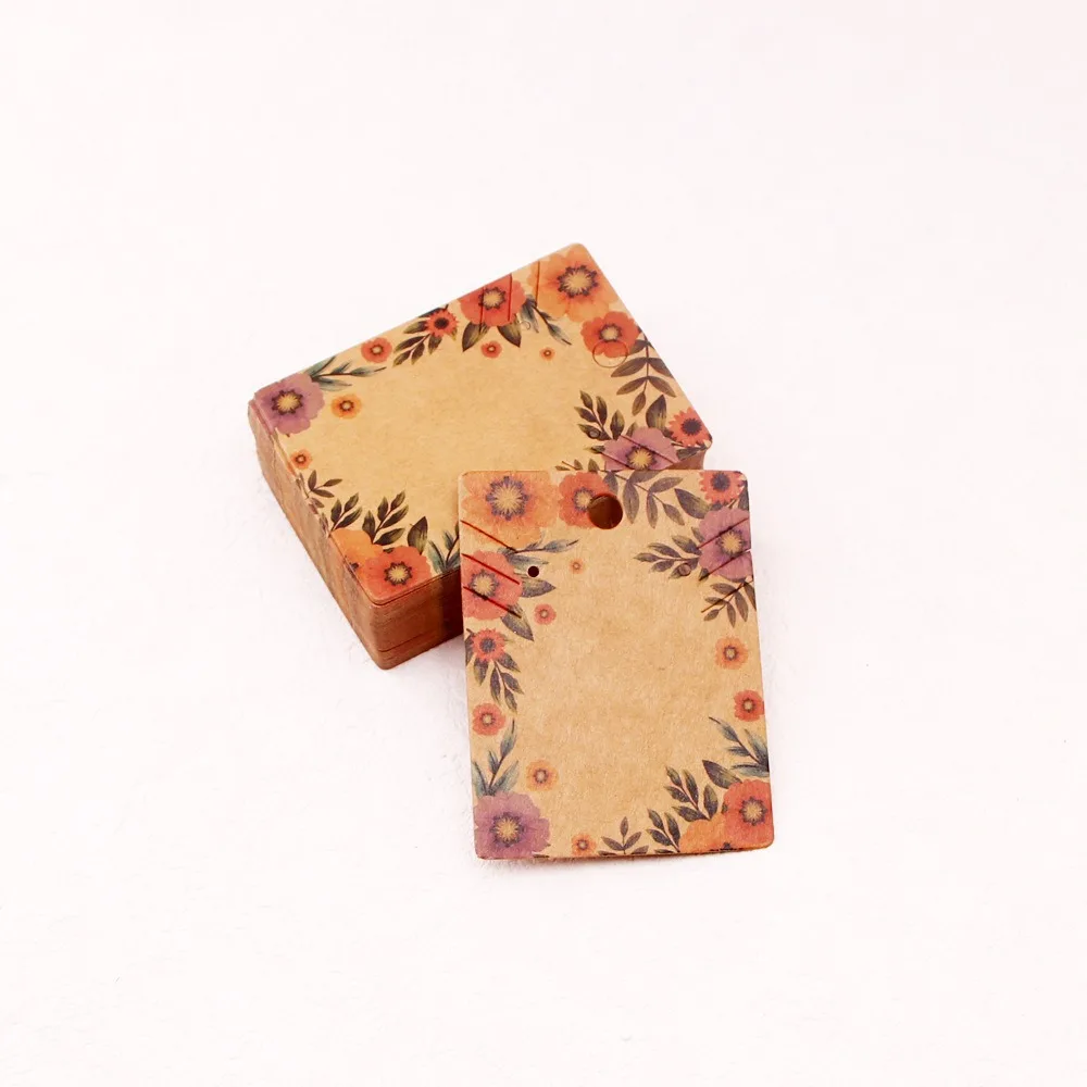 Card Paper Flower Patterns Display Cards Flower Patterns Brown Necklace Display Cards Cardboard Display Hanging Cards