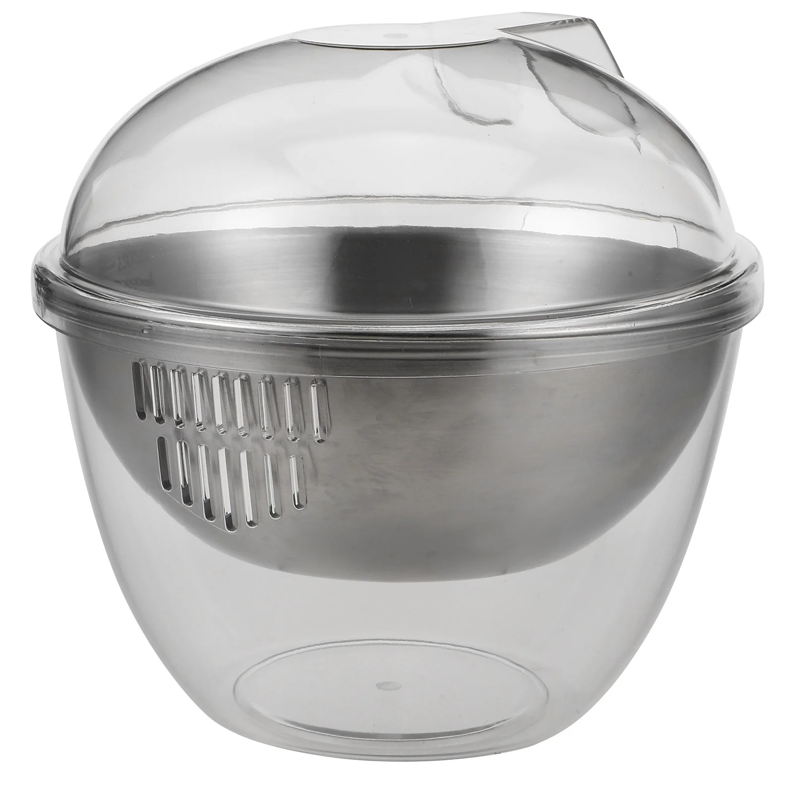 

Salad Bowl Stainless Steel 1.5L Large Mixing Bowl Kitchen Storage Container with Lid Handle Strainer Bowls with Lids