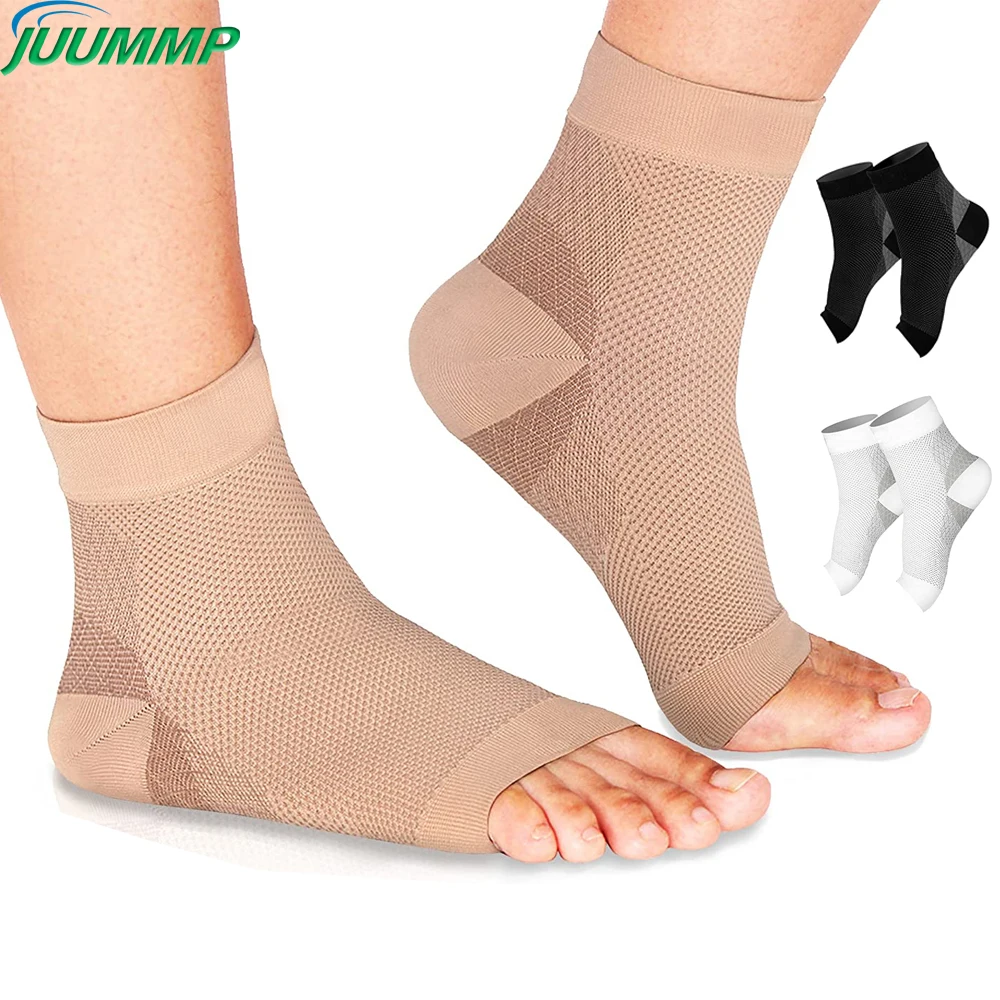 JUUMMP1Pair Ankle Brace Compression Strap Sleeves Support Plantar Fasciitis 3D Elastic Bandage Foot Protective Gear Fitness Gym