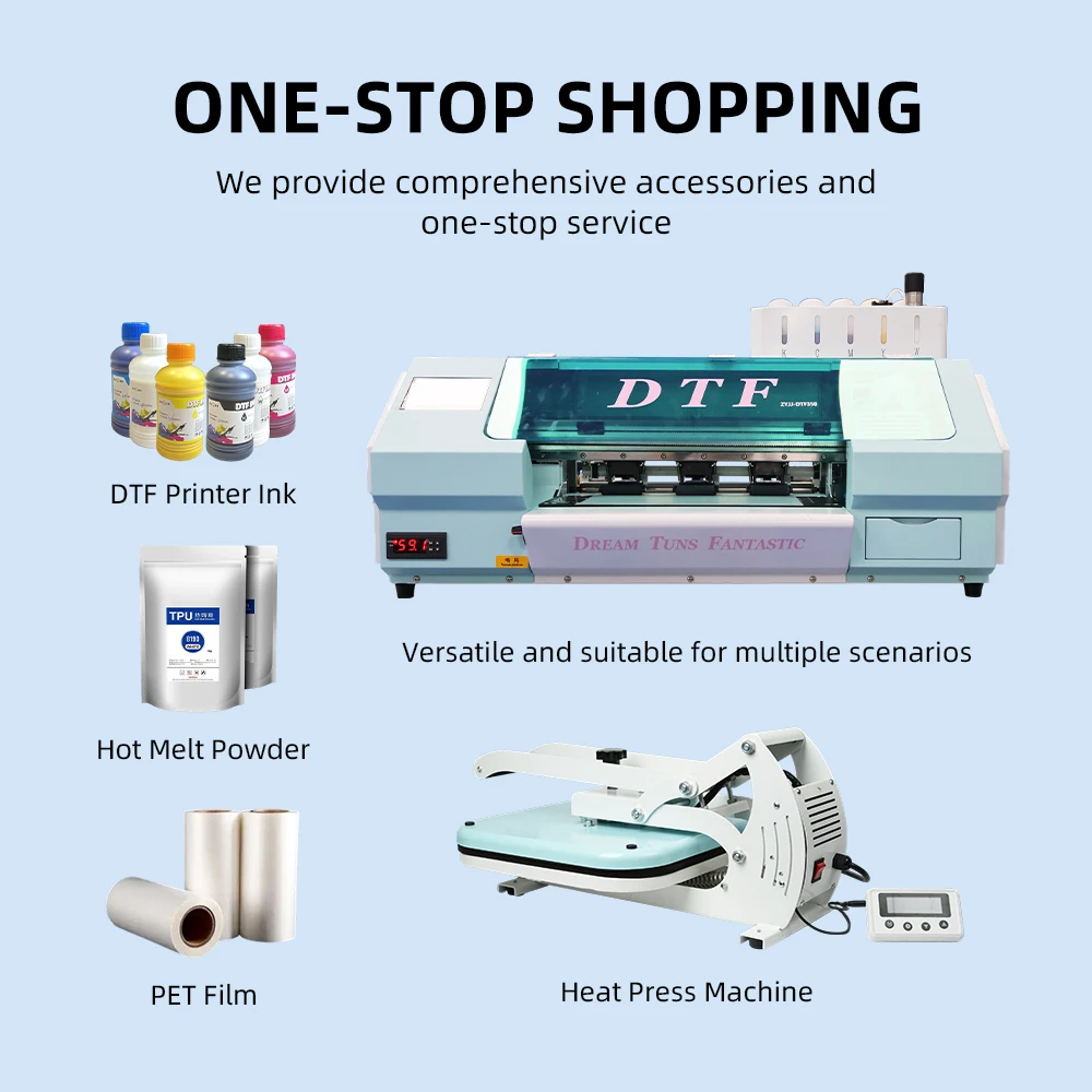 Roll Film Transfer PET 30cm XP600 Printer DTF A3 Printer Inkjet DTF Mesin Cetak Digital DTF