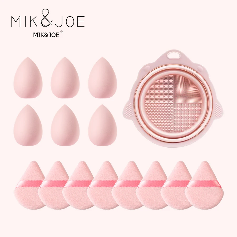 15 peças de cosméticos esponja misturador beleza ovo fundação maquiagem esponja cosméticos tigela de limpeza acessórios cosméticos