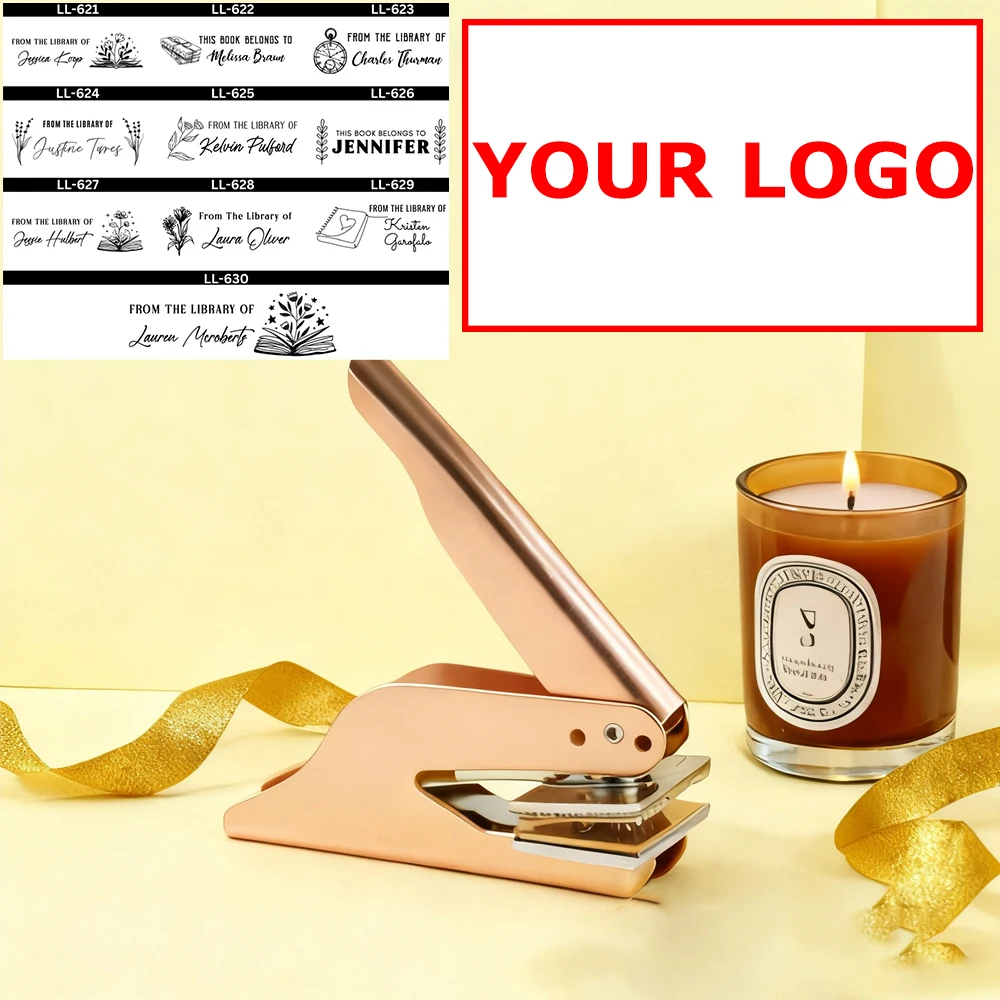 

Book Embosser Personalized From The Library of Book Stamp Embosser Custom Address Text Logo Seal Ex Libris Book Lover Gift