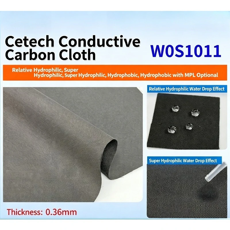 Cetech W0S1011 Hydrophilic Flexible Conductive Carbon Cloth Carbon Fabric Substrate For Battery Cell Electrode Preparation