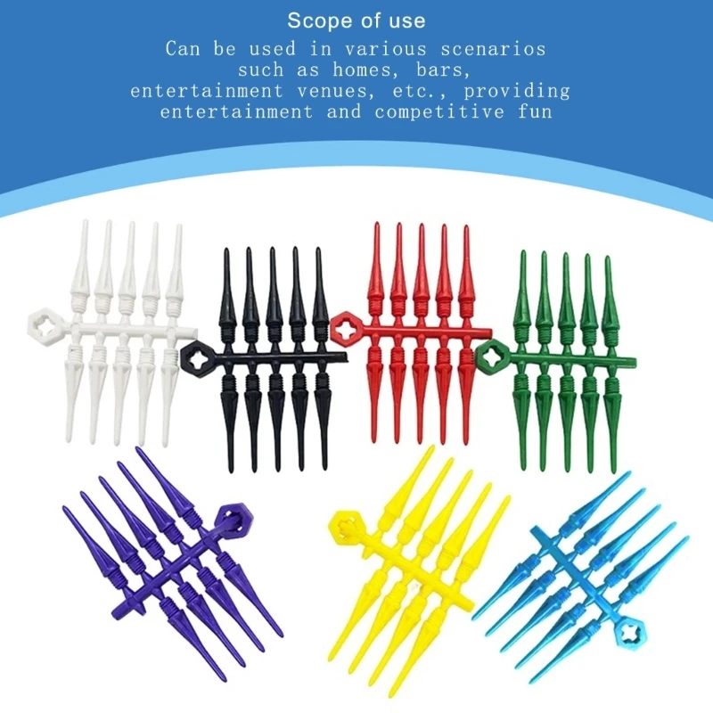 yunyun 5Set Electronic Board Soft Tip Point With Wrench Dart Replacement 2BA Thread Plastic Tip Point Needle Dart Accessories