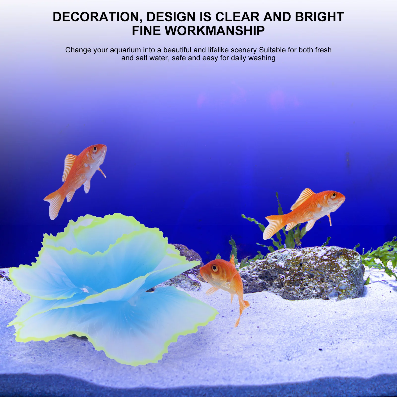 

1 Set Resin Glowing Simulation Plant Fish Tank Landscape Aquarium Decor Saltwater Freshwater Safe Durable Luminous Ornament Fish