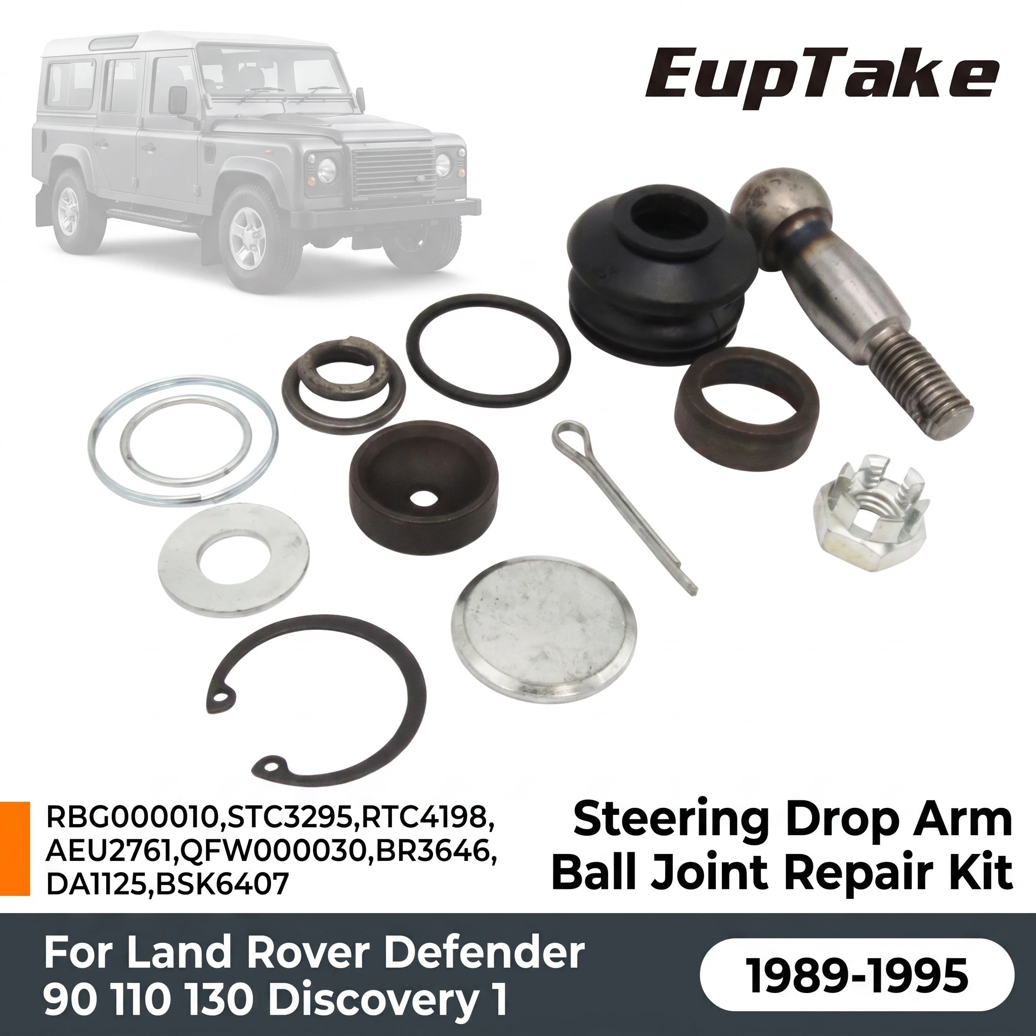 Steering Drop Arm Ball Joint Repair Kit for Land Rover Defender 90 110 130 Discovery 1 RBG000010 STC3295 RTC4198 BR3646 DA1125